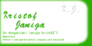 kristof janiga business card